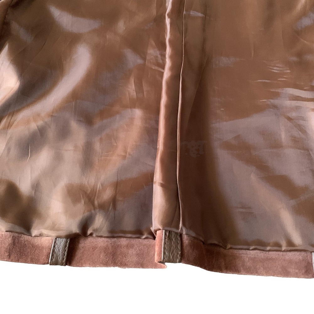 Mens Small Bagatelle Vintage Leather Zip Up Jacket  (ZIPPER BROKEN) russet brown - Picture 15 of 16